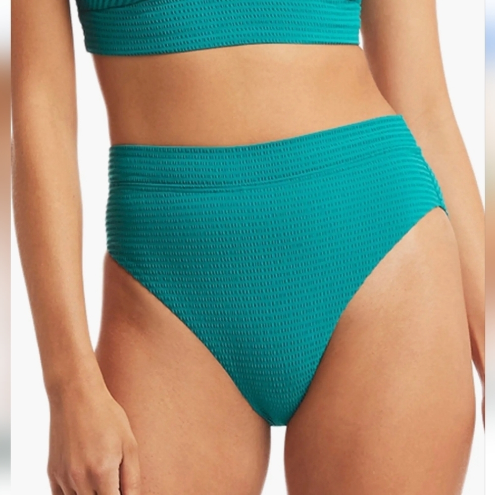Sea Level Turquoise Texured Bikini Bottom Size 16